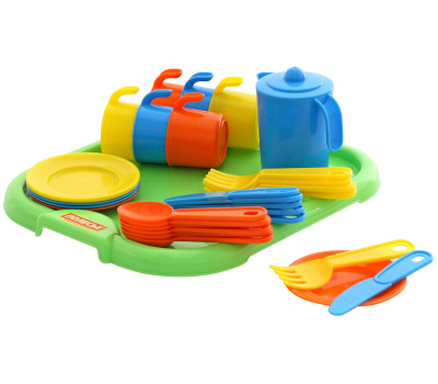 Набор детской посуды Полесье Анюта с подносом на 6 персон