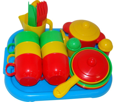 Набор детской посуды Полесье Хозяюшка с подносом на 6 персон