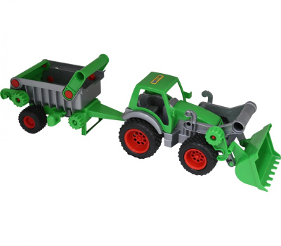 Трактор-погрузчик Полесье Фермер-техник с полуприцепом