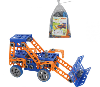 Конструктор Полесье Изобретатель Трактор-погрузчик №1 (141 элемент)