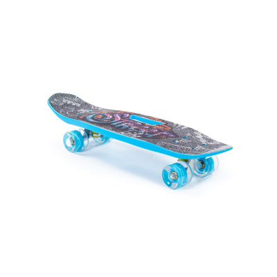 Скейтборд Полесье 65 см, цвет: голубой с наклейкой