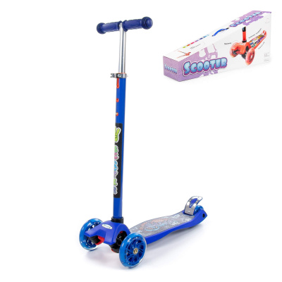 Трехколесный самокат Полесье (с наклейкой V1), цвет: синий