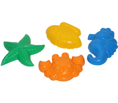 Формочки Полесье Краб №2, морская звезда №2, ракушка №2, морской конёк