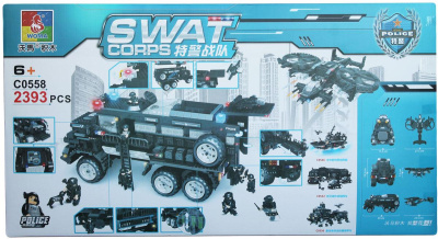 Конструктор Swat Corps Полиция «Спецназ: бронемашина и коптер-вертолёт»