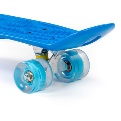Скейтборд Полесье 66 см, цвет: синий с голубыми колёсами