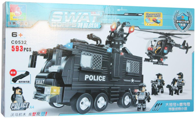 Конструктор Swat Corps Полиция «Команда быстрого реагирования: фургон и вертолёт»