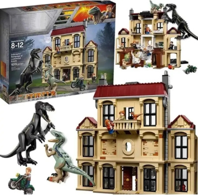 Конструктор Dinosaur World «Нападение Индораптора в поместье Локвуд»