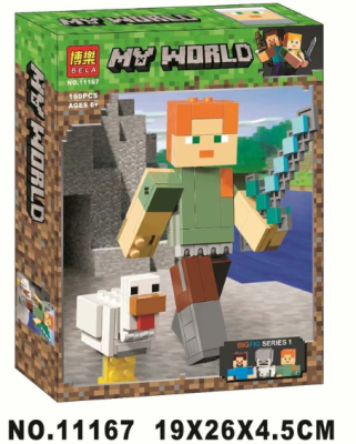 Конструктор Майнкрафт My World «Алекс с цыплёнком»