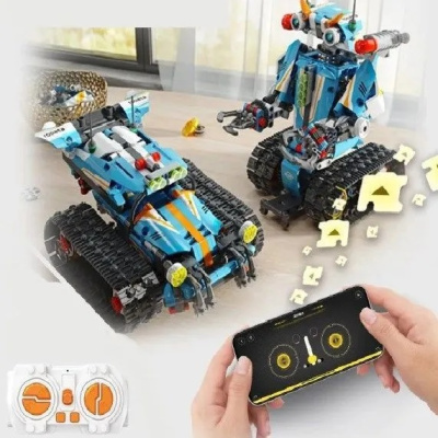 Конструктор Трансформер «Робот-вездеход 2в1, Голубой» с ДУ