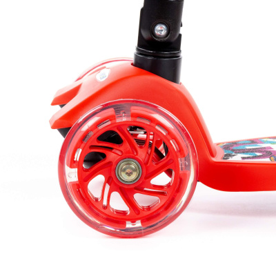 Трехколесный самокат Полесье (с наклейкой V2), цвет: красно-чёрный