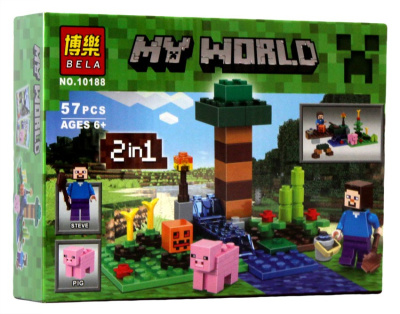 Конструктор Майнкрафт My World «Стив с Поросёнком»