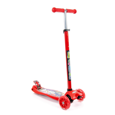 Трехколесный самокат Полесье (с наклейкой V1), цвет: красный