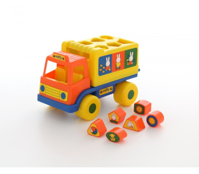 Развивающая игрушка Миффи Грузовичок логический № 1 с 6 кубиками Развивающая игрушка Миффи Грузовичок логический № 1 с 6 кубиками