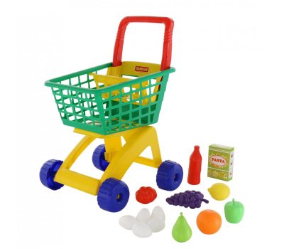 Набор Полесье Тележка для маркета + набор продуктов №8 (12 эл)