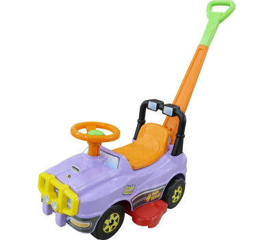 Автомобиль-каталка Полесье Джип с ручкой, цвет: голубой