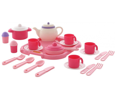 Набор детской посуды Полесье Настенька с подносом на 4 персоны