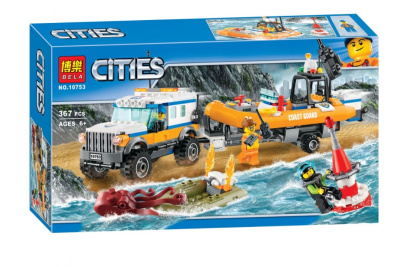 Конструктор Cities «Внедорожник 4х4 команда спасателей»