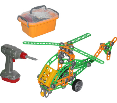Конструктор Полесье Изобретатель Вертолёт №1 (130 элементов) в контейнере
