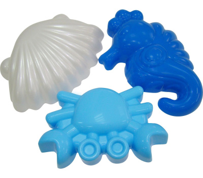 Формочки Полесье Краб №1, морской конек, ракушка №1