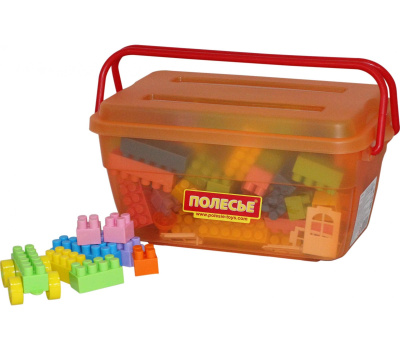 Конструктор Полесье Строитель (124 элемента) в контейнере