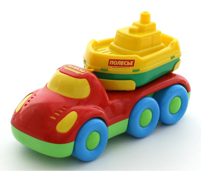 Автомобиль Полесье для перевозки кораблика Дружок и Кораблик Буксир