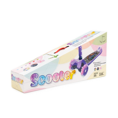 Трехколесный самокат Полесье (с наклейкой V2), цвет: красно-чёрный