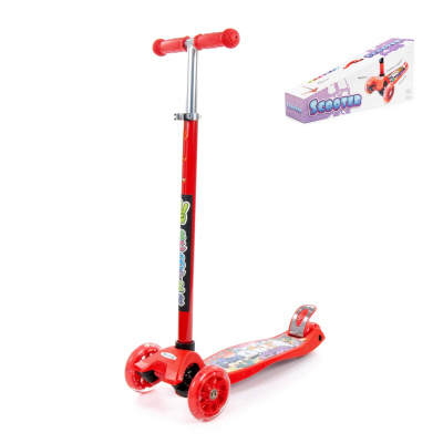 Трехколесный самокат Полесье (с наклейкой V1), цвет: красный