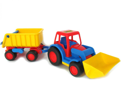 Трактор-погрузчик Полесье Базик с прицепом