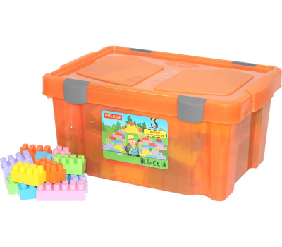 Конструктор Полесье Строитель (174 элемента) в контейнере