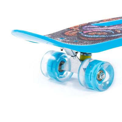 Скейтборд Полесье 65 см, цвет: голубой с наклейкой
