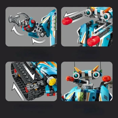 Конструктор Трансформер «Робот-вездеход 2в1, Голубой» с ДУ