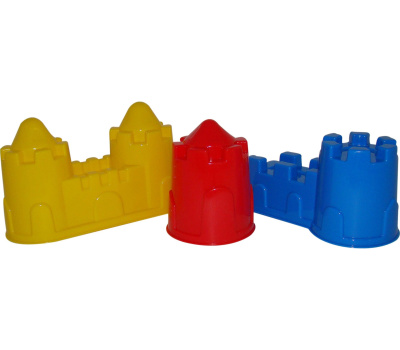 Формочки Полесье Замок башня замок стена с 2-мя башнями замок мост красно-сине-желтый