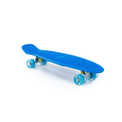 Скейтборд Полесье 66 см, цвет: синий с голубыми колёсами