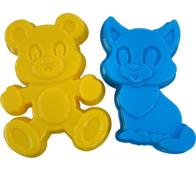 Набор формочек Полесье котенок и медведь