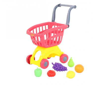 Тележка для маркета Полесье Мини + набор продуктов №3 (6 элементов)