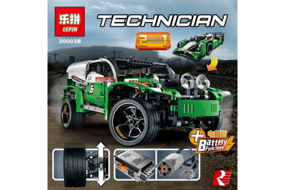 Конструктор Technic «Гоночный автомобиль» зеленый с двигателем