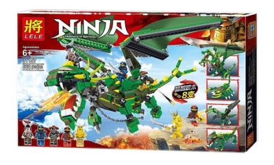 Конструктор Ninja «Зеленый дракон трансформер»