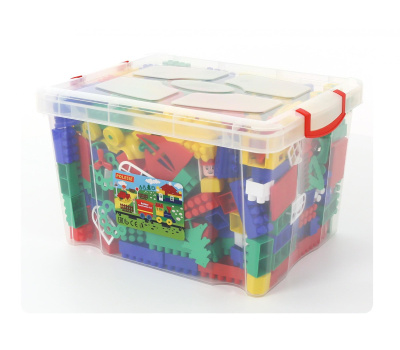 Конструктор Полесье Строитель (454 элемента) в контейнере